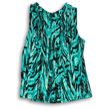 Load image into Gallery viewer, Kasper Womens Green Black Geometric Sleeveless Cowl Neck Blouse Top Size PL