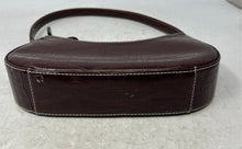 Load image into Gallery viewer, Liz Claiborne Womens Brown Crocodile Embossed Leather Inner Pockets Shoulder Bag