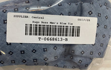 Load image into Gallery viewer, Hugo Boss Mens Blue Printed Cotton Keeper Loop Adjustable Designer Tie