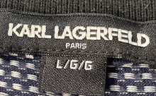 Load image into Gallery viewer, Karl Lagerfeld Mens Navy Blue Printed Short Sleeve Collared Polo Shirt Size L