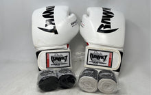 Load image into Gallery viewer, Rawkt Unisex Pro Series 2.0 White Athletic Combat Boxing Gloves Size 14oz