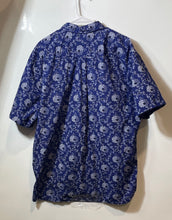 Load image into Gallery viewer, Tommy Hilfiger Mens Blue White Floral Short Sleeve Button-Up Shirt Size XL