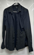 Load image into Gallery viewer, Armani Exchange Mens Black Printed Slim Fit Long-Sleeve Button-Up Shirt Size M