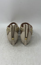 Load image into Gallery viewer, Carvela Womens Beige Gold Leather Back Zip Studded Strappy Sandals Size EU 38