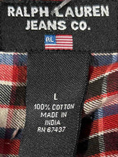 Load image into Gallery viewer, Ralph Lauren Jeans Co. Mens Red Multi Plaid Cotton Button-Up Shirt Size Large