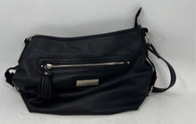 Load image into Gallery viewer, Rosetti Womens Black Leather Tassel Outer Zip Pockets Shoulder Handbag