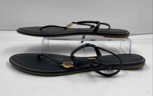Load image into Gallery viewer, Authentic Tory Burch Womens Emmy Black Leather Flat Thong Sandals Size 9 M