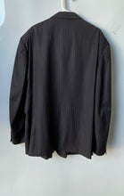 Load image into Gallery viewer, Vittorio St. Angelo Mens Black Pinstripe Long Sleeve Three-Button Blazer Sz 52R
