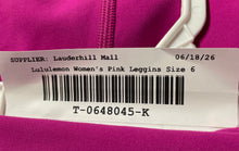 Load image into Gallery viewer, Lululemon Womens Pink Elastic Waist Pockets Pull-On Ankle Leggings Size 6