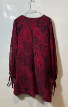 Load image into Gallery viewer, Tommy Hilfiger Womens Red Black Paisley Puff Sleeve Back-Zip A-Line Dress Size L