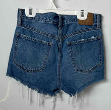 Load image into Gallery viewer, Aeropostale Womens Blue Denim Distressed Button-Fly Boyfriend Shorts Size 0
