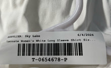 Load image into Gallery viewer, Lacoste Womens White Long Sleeve Front Pocket Collared Tunic Blouse Top Size 38