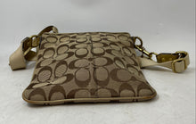 Load image into Gallery viewer, Coach Womens Beige Brown Signature Print Charm Adjustable Strap Crossbody Bag