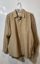 Load image into Gallery viewer, Ted Lapidus Mens Brown Striped Spread Collar Long Sleeve Button-Up Shirt Size XL