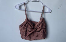 Load image into Gallery viewer, Express Womens Brown Sleeveless Adjustable Spaghetti Strap Cropped Top Size XS