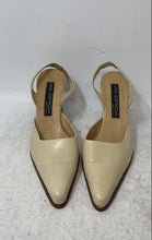 Load image into Gallery viewer, Via Spiga Womens Beige Leather Pointed Toe Slip-On Slingback Heels Size 7.5