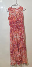 Load image into Gallery viewer, Calvin Klein Womens Orange White Floral Sleeveless V-Neck Fit & Flare Dress Sz 2