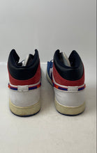 Load image into Gallery viewer, Nike Mens Air Jordan 1 Mid SE White Blue Red Mid Top Sneaker Shoes Size 13