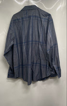 Load image into Gallery viewer, Calvin Klein Mens Gray Printed Long Sleeve Slim Fit Non-Iron Dress Shirt Size 18