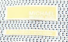Load image into Gallery viewer, Michael Kors Mens White Geometric Cotton Regular Fit Dress Shirt Size 17 1/2