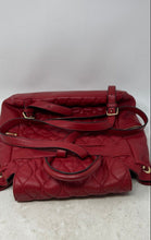 Load image into Gallery viewer, Vera Bradley Womens Red Quilted Leather Adjustable Strap Top Handle Backpack