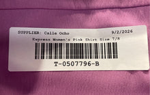 Load image into Gallery viewer, Express Womens Pink Stretch 3/4 Sleeve Collared Button-Up Shirt Size 7/8