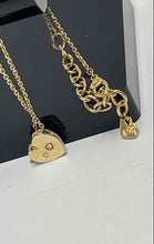 Load image into Gallery viewer, Authentic Swarovski Women's Gold Tone Crystal Accent Heart Necklace