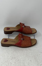 Load image into Gallery viewer, Brighton Womens Joan Red Beige Woven Open Toe Slip-On Slide Sandals Size 7.5M