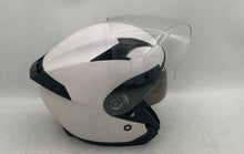 Load image into Gallery viewer, Pitmoto Mens Black White Open-Face Motorcycle Helmet DOT Certified Size M 7-58cm