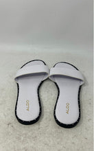 Load image into Gallery viewer, Aldo Womens White Leather Open Toe Slip-On Flat Slide Sandals Size 8