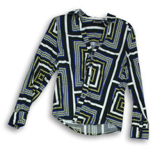 Load image into Gallery viewer, 7th Avenue New York & Company Womens Blue Black Multicolor Shirt Size M