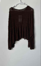 Load image into Gallery viewer, Zara Womens Brown Textured Long Sleeve Asymmetrical Hem Blouse Top Sz M W/ Tags
