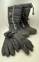 Load image into Gallery viewer, Aleader Mens Black Insulated Waterproof Snow Boots Size 10 And Gloves
