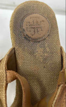 Load image into Gallery viewer, Authentic Tory Burch Womens Beige Wedge Espadrille Heels Size 8.5 Damaged
