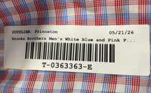 Load image into Gallery viewer, Brooks Brothers Mens White Blue Pink Plaid Short Sleeve Button-Up Shirt Size L