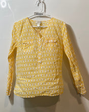 Load image into Gallery viewer, Loft Womens Yellow Multicolor Floral Long Sleeve Blouse Top Size XS