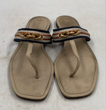 Load image into Gallery viewer, Authentic Tory Burch Womens Beige Slip-On Flat Thong Sandals Size 10M Damaged
