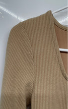 Load image into Gallery viewer, A New Day Womens Khaki Long Sleeve Square Neck Bodysuit Top Size S