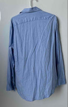 Load image into Gallery viewer, Michael Kors Mens Blue Cotton Slim Fit Long Sleeve Dress Shirt Size L 16 32/33