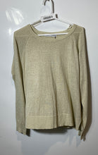 Load image into Gallery viewer, Zara Womens Gold Shimmer Long Sleeve Crew Neck Pullover Sweater Size Large