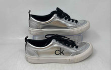 Load image into Gallery viewer, Calvin Klein Womens Lariss Silver Black White Lace-Up Sneakers Shoes Size 8M