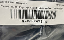 Load image into Gallery viewer, Canon E700A Black 8mm Image Stabilizer Pop-Up Light Video Camcorder Untested
