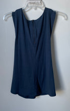 Load image into Gallery viewer, Soft Surroundings Womens Navy Blue Sleeveless Back Zip Blouse Top Sz XL With Tag