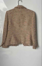 Load image into Gallery viewer, Kasper Womens Beige Printed Tweed Long Sleeve Open Front Blazer Size 4P