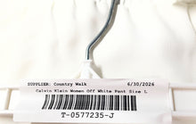 Load image into Gallery viewer, Calvin Klein Womens Off White Flat Front Drawstring Ankle Pants Size Large