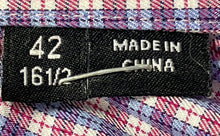 Load image into Gallery viewer, Hugo Boss Mens Purple Blue Plaid Regular Fit Collared Dress Shirt Size 16 1/2