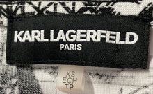 Load image into Gallery viewer, Karl Lagerfeld Womens White Black Short Sleeve Crew Neck Pullover T-Shirt Sz XS