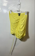 Load image into Gallery viewer, Forever 21 Womens Yellow Drawstring Ruched Mini Skirt Size XS