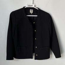 Load image into Gallery viewer, Anne Klein Womens Black Long Sleeve Pockets Button Front Jacket Size 4