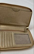 Load image into Gallery viewer, Michael Kors Womens Gold Inner Pocket Detachable Strap Zip-Around Wallet